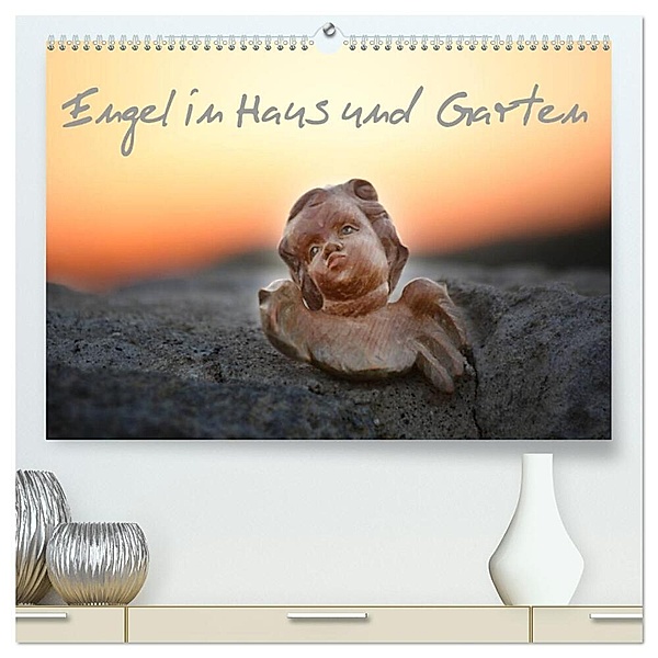 Engel in Haus und Garten (hochwertiger Premium Wandkalender 2024 DIN A2 quer), Kunstdruck in Hochglanz, Sophie Tiller