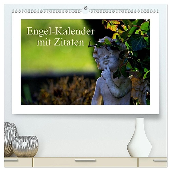 Engel-Kalender mit Zitaten / CH-Version (hochwertiger Premium Wandkalender 2024 DIN A2 quer), Kunstdruck in Hochglanz, Tanja Riedel