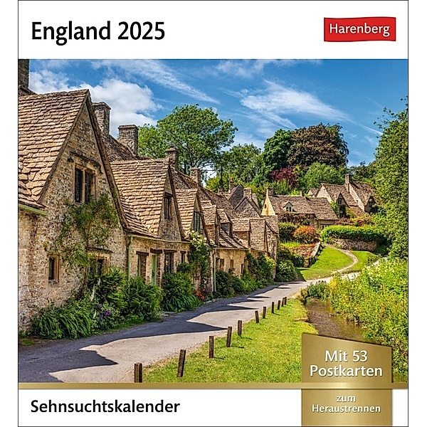 England Sehnsuchtskalender 2025 - Wochenkalender mit 53 Postkarten
