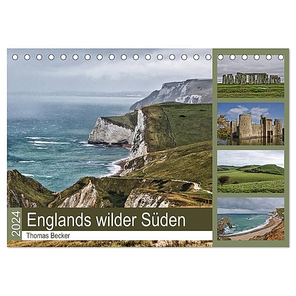 Englands wilder Süden (Tischkalender 2024 DIN A5 quer), CALVENDO Monatskalender, Thomas Becker