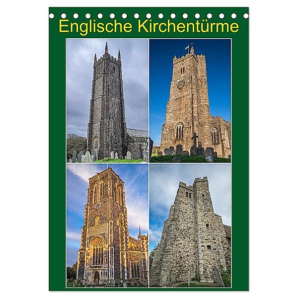 Englische Kirchentürme (Tischkalender 2024 DIN A5 hoch), CALVENDO Monatskalender, Calvendo, Giuseppe Di Domenico