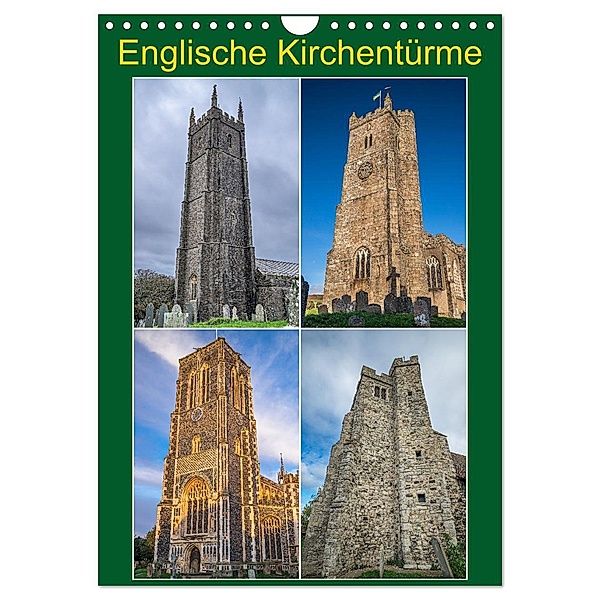 Englische Kirchentürme (Wandkalender 2024 DIN A4 hoch), CALVENDO Monatskalender, Calvendo, Giuseppe Di Domenico