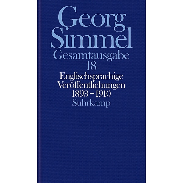 Englischsprachige Veröffentlichungen 1893-1910, Georg Simmel