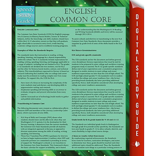 English Common Core / Dot EDU, Speedy Publishing