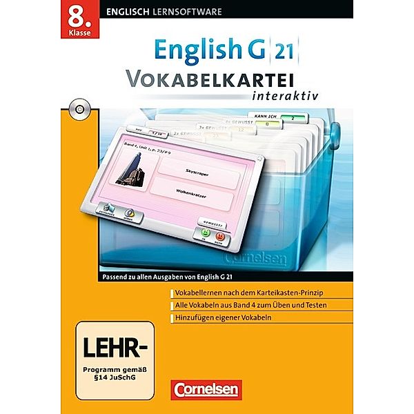 English G 21 (Lernsoftware): English G 21 - Vokabelkarteien interaktiv - Lernsoftware zu allen Ausgaben - Band 4: 8. Schuljahr