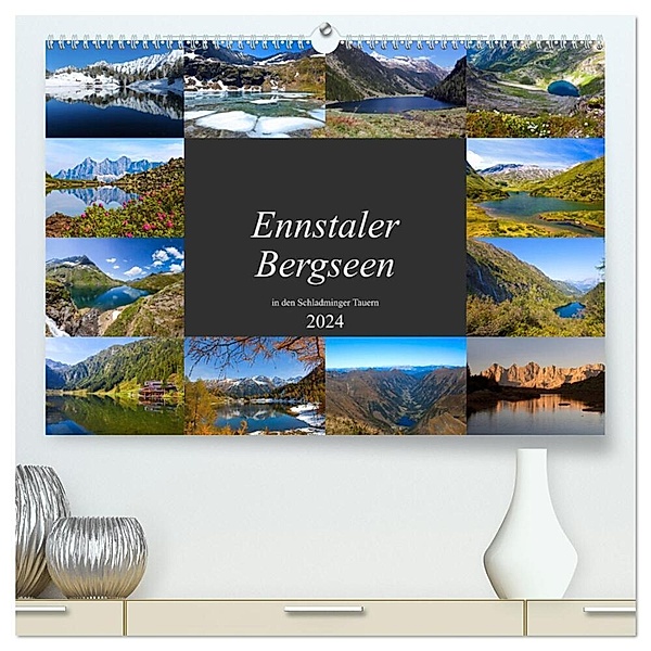 Ennstaler Bergseen in den Schladminger Tauern (hochwertiger Premium Wandkalender 2024 DIN A2 quer), Kunstdruck in Hochglanz, Christa Kramer