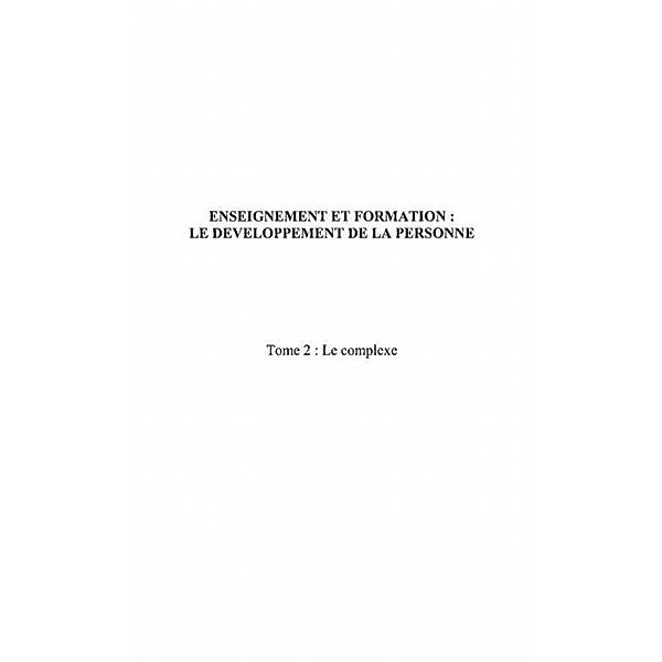 Enseignement et formation le developpement de la personne / Hors-collection, Pellois Christian