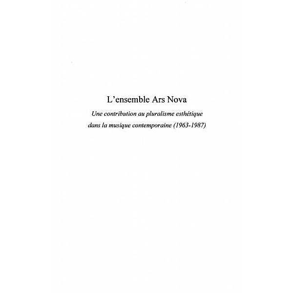 Ensemble ars nova / Hors-collection, Madurell Francois