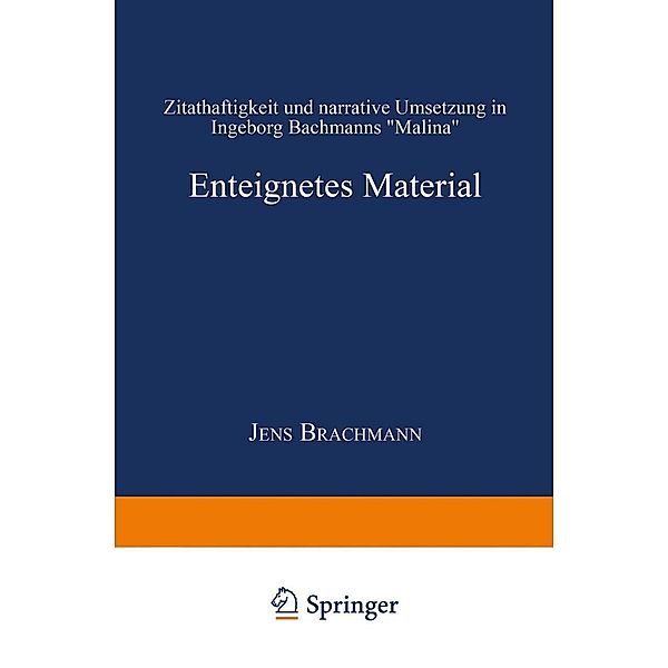 Enteignetes Material / Literaturwissenschaft / Kulturwissenschaft, Jens Brachmann