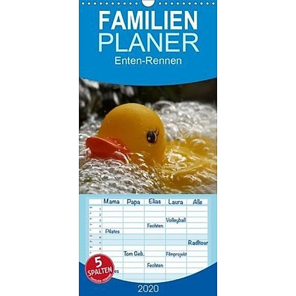 Enten-Rennen - Familienplaner hoch (Wandkalender 2020 , 21 cm x 45 cm, hoch), Jörg Sobottka