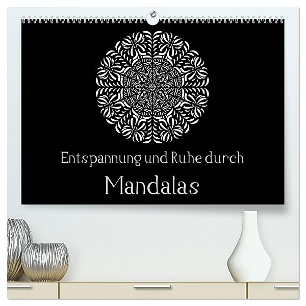 Entspannung und Ruhe durch Mandalas (hochwertiger Premium Wandkalender 2024 DIN A2 quer), Kunstdruck in Hochglanz, Heike Langenkamp