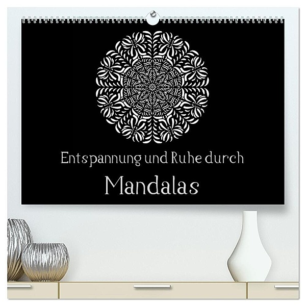 Entspannung und Ruhe durch Mandalas (hochwertiger Premium Wandkalender 2025 DIN A2 quer), Kunstdruck in Hochglanz, Calvendo, Heike Langenkamp