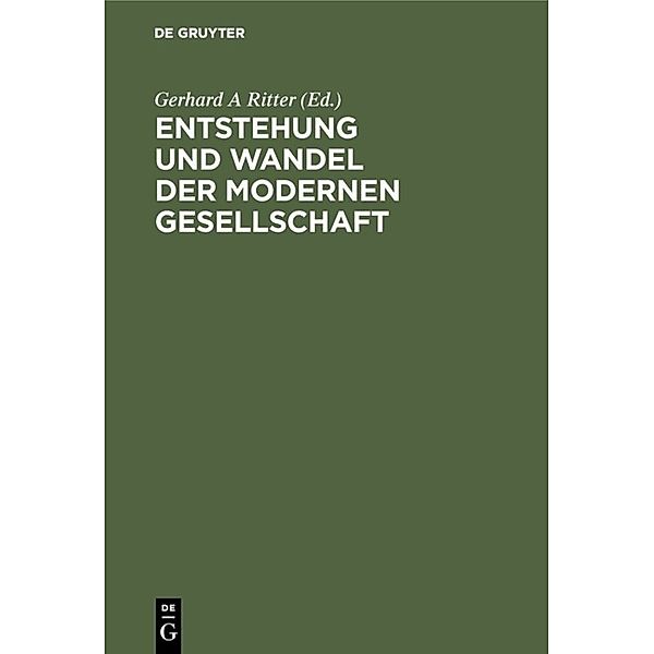 Entstehung und Wandel der modernen Gesellschaft