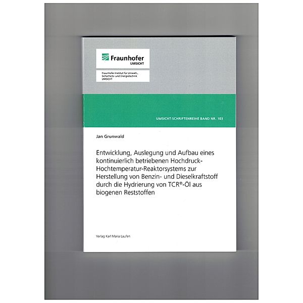 Entwicklung, Auslegung und Aufbau eines kontinuierlich betriebenen Hochdruck-Hochtemperatur-Reaktorsystems zur Herstellung von Benzin-und Dieselkaftstoff durch die Hydrierung von TCR-Öl aus biogenen Reststoffen, Jan Grunwald