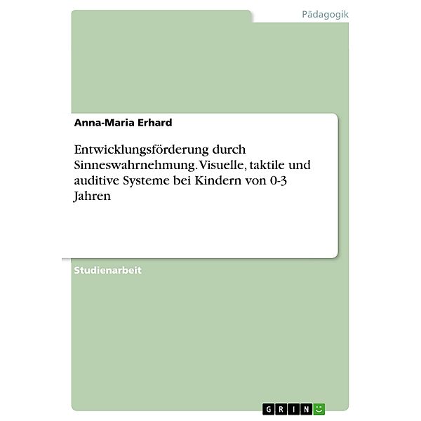 Entwicklungsförderung durch Sinneswahrnehmung. Visuelle, taktile und auditive Systeme bei Kindern von 0-3 Jahren, Anna-Maria Erhard