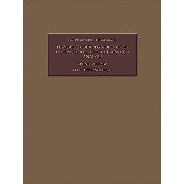 Enzyme / Handbuch der physiologisch- und pathologisch-chemischen Analyse, Felix Hoppe-Seyler, Konrad Lang, Günther Siebert, Hans Thierfelder