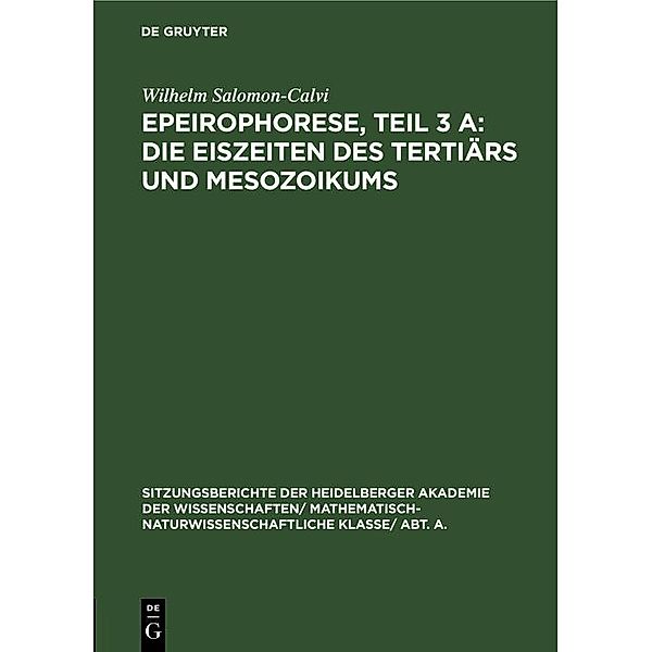 Epeirophorese, Teil 3 A: Die Eiszeiten des Tertiärs und Mesozoikums, Wilhelm Salomon-Calvi