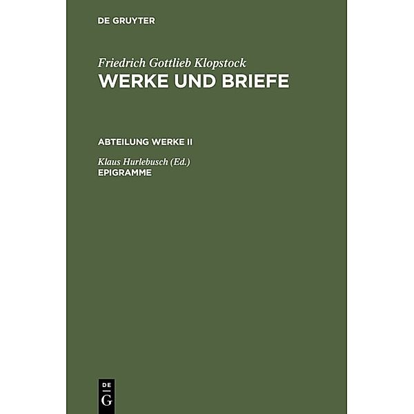 Epigramme, Friedrich Gottlieb Klopstock