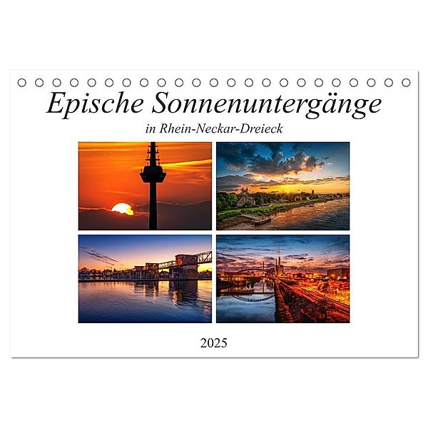 Epische Sonnenuntergänge im Rhein-Neckar-Kreis (Tischkalender 2025 DIN A5 quer), CALVENDO Monatskalender, Calvendo, Thorsten Assfalg Photographie