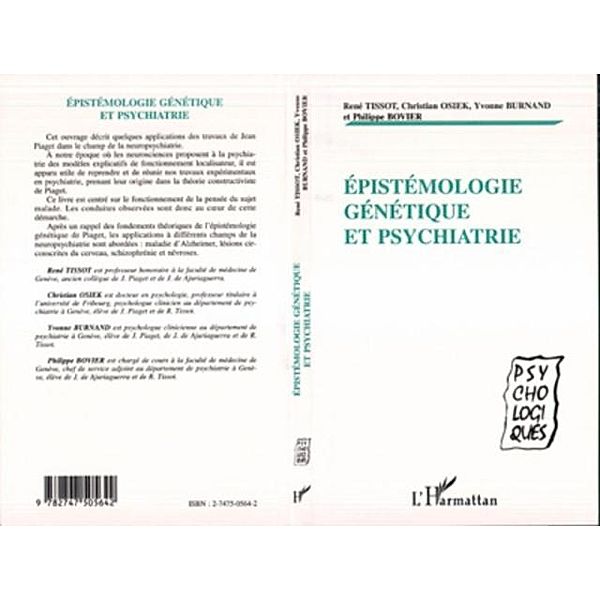 EPISTEMOLOGIE GENETIQUE ET PSYCHIATRIE, Philippe Bovier