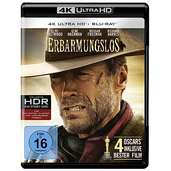 Erbarmungslos (4K Ultra HD), Gene Hackman Morgan Freeman Clint Eastwood