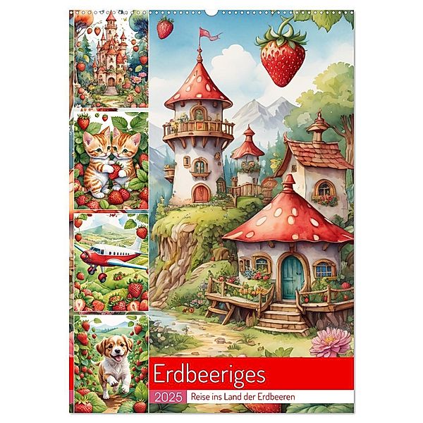 Erdbeeriges - Reise ins Land der Erdbeeren (Wandkalender 2025 DIN A2 hoch), CALVENDO Monatskalender, Calvendo, Stanley Hinz