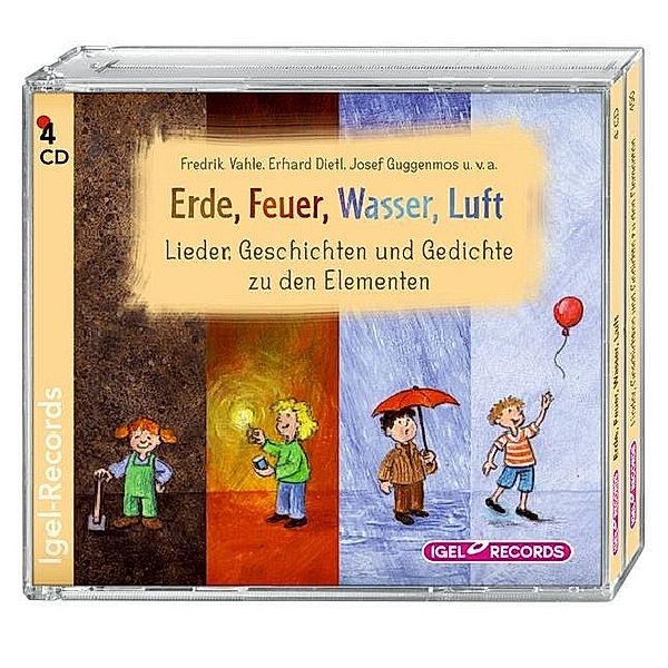 Erde, Feuer, Wasser, Luft, 4 Audio-CDs, Fredrik Vahle, Erhard Dietl, Josef Guggenmos