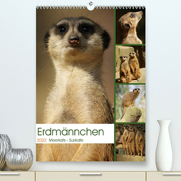 Erdmännchen-Meerkats-Surikate (Premium, hochwertiger DIN A2 Wandkalender 2022, Kunstdruck in Hochglanz), Peter Hebgen