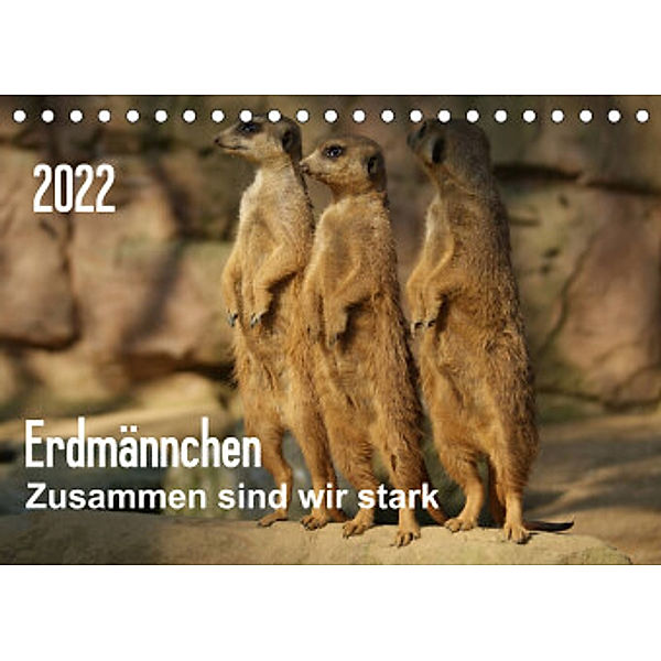 Erdmännchen - Zusammen sind wir stark (Tischkalender 2022 DIN A5 quer), Peter Hebgen