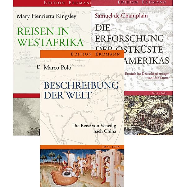 Erdmann Paket 3 Bde. Sonderausgaben, Marco Polo, Samuel de Champlain, Mary H. Kingsley