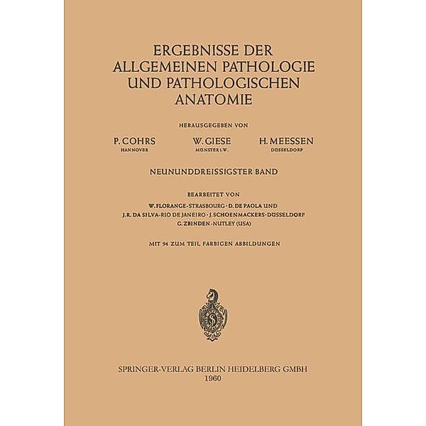 Ergebnisse der allgemeinen Pathologie und pathologischen Anatomie, Paul Cohrs