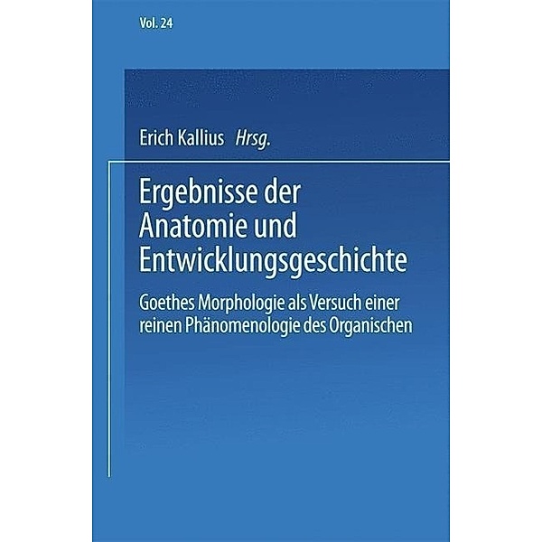 Ergebnisse der Anatomie und Entwicklungsgeschichte / Zeitschrift für die gesamte Anatomie, Walter Bopp