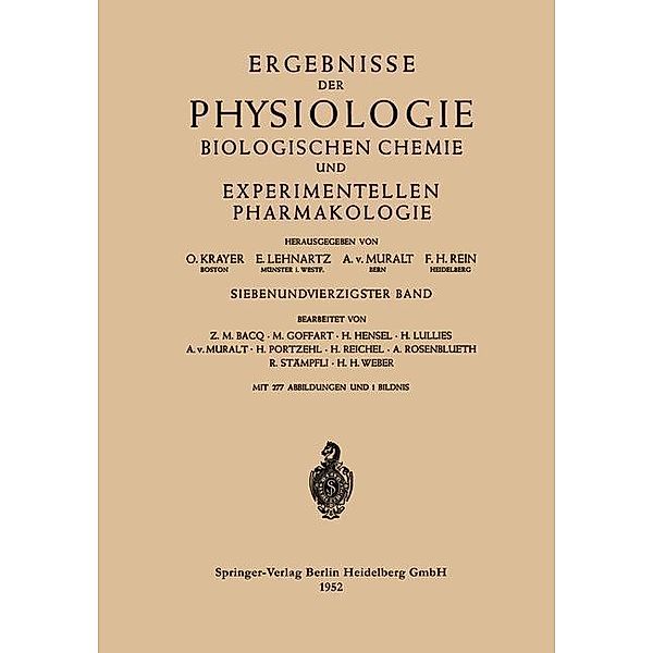 Ergebnisse der Physiologie Biologischen Chemie und Experimentellen Pharmakologie