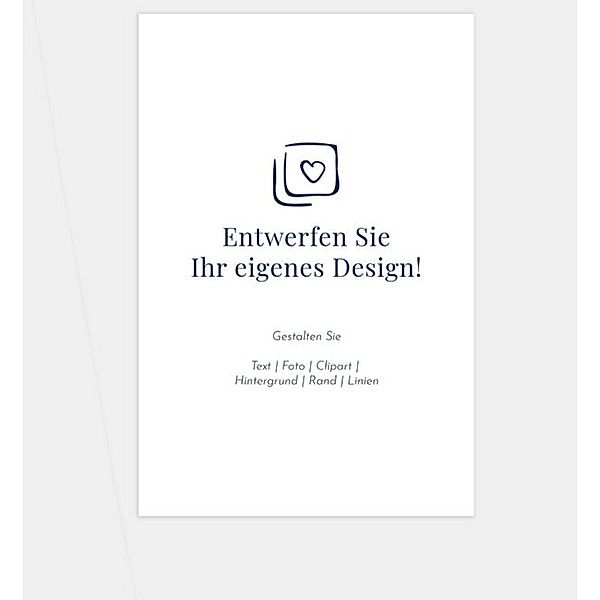 Erinnerungsbild Blanko Design, Postkarte hoch (200 x 300mm)