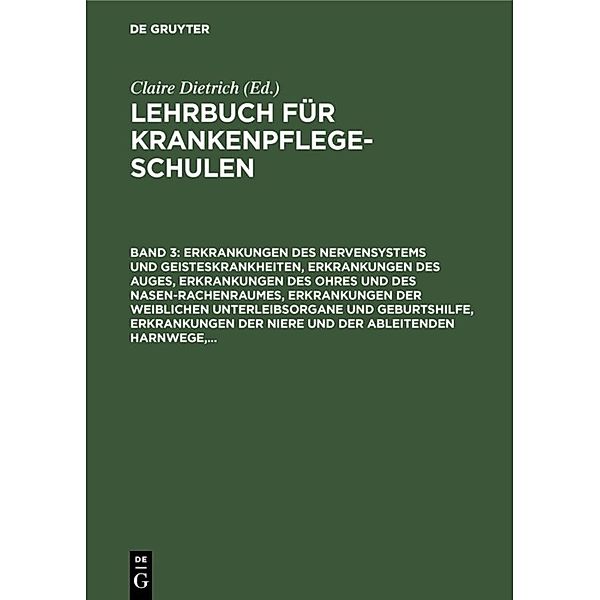 Erkrankungen des Nervensystems und Geisteskrankheiten, Erkrankungen des Auges, Erkrankungen des Ohres und des Nasen-Rachenraumes, Erkrankungen der weiblichen Unterleibsorgane und Geburtshilfe, Erkrankungen der Niere und der ableitenden Harnwege,..., Erkrankungen des Auges, Erkrankungen des Ohres und des Nasen-Rach Erkrankungen des Nervensystems und Geisteskrankheiten