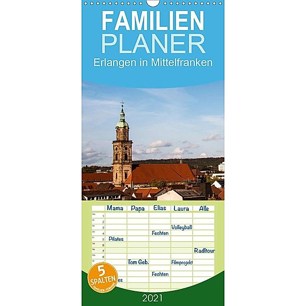 Erlangen in Mittelfranken - Familienplaner hoch (Wandkalender 2021 , 21 cm x 45 cm, hoch), Alexander Kulla