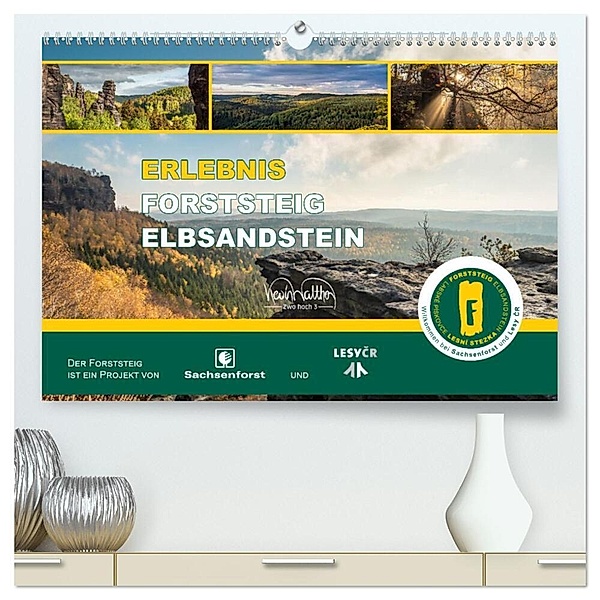 Erlebnis Forststeig Elbsandstein (hochwertiger Premium Wandkalender 2024 DIN A2 quer), Kunstdruck in Hochglanz, Kevin Walther