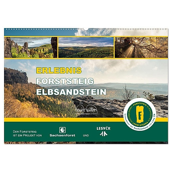 Erlebnis Forststeig Elbsandstein (Wandkalender 2024 DIN A2 quer), CALVENDO Monatskalender, Kevin Walther