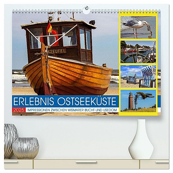 Erlebnis Ostseeküste - zwischen Wismarer Bucht und Usedom (hochwertiger Premium Wandkalender 2025 DIN A2 quer), Kunstdruck in Hochglanz, Calvendo, Holger Felix