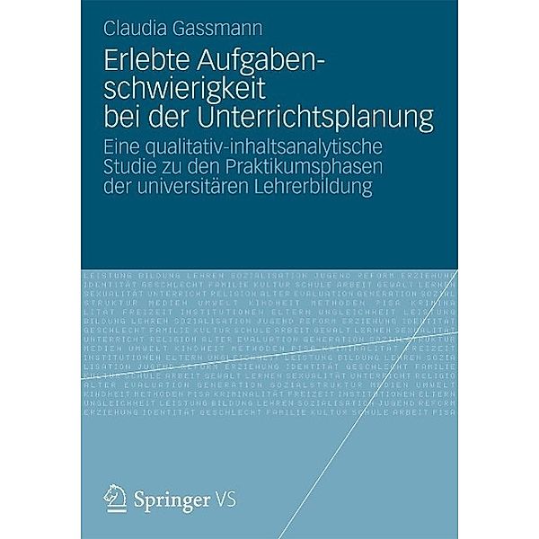 Erlebte Aufgabenschwierigkeit bei der Unterrichtsplanung, Claudia Gassmann