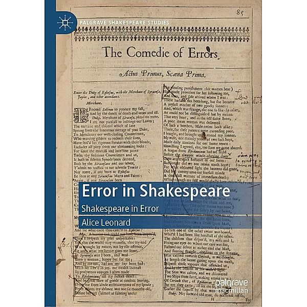 Error in Shakespeare / Palgrave Shakespeare Studies, Alice Leonard