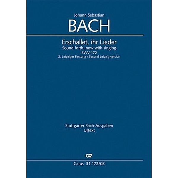 Erschallet, ihr Lieder / Kantate Nr.172 C-Dur, Klavierauszug, Johann Sebastian Bach