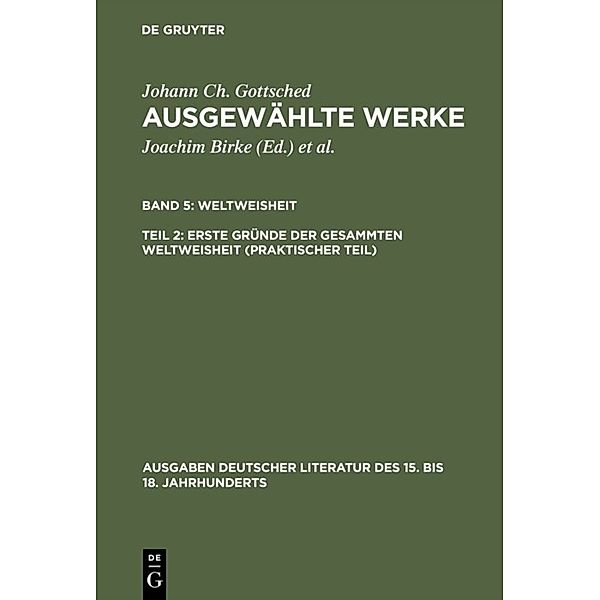 Erste Gründe der gesammten Weltweisheit (Praktischer Teil).Tl.2