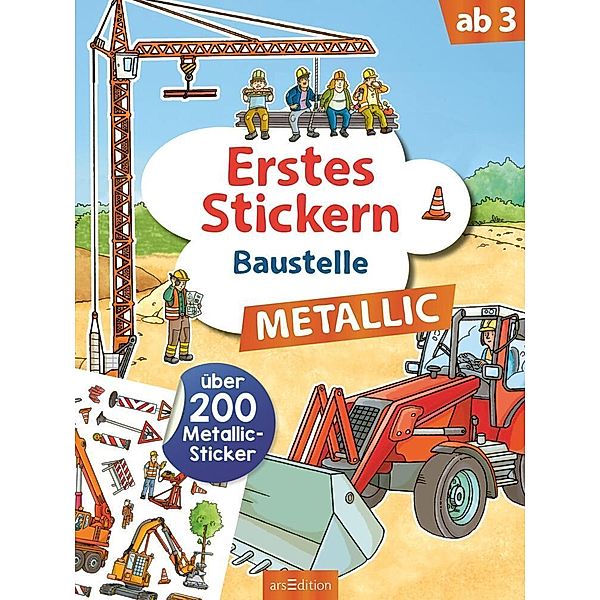 Erstes Stickern Metallic - Baustelle