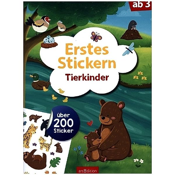 Erstes Stickern - Tierkinder