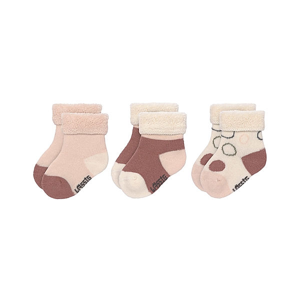 LÄSSIG Erstlings-Socken DOTS 3er-Pack in offwhite/powder pink