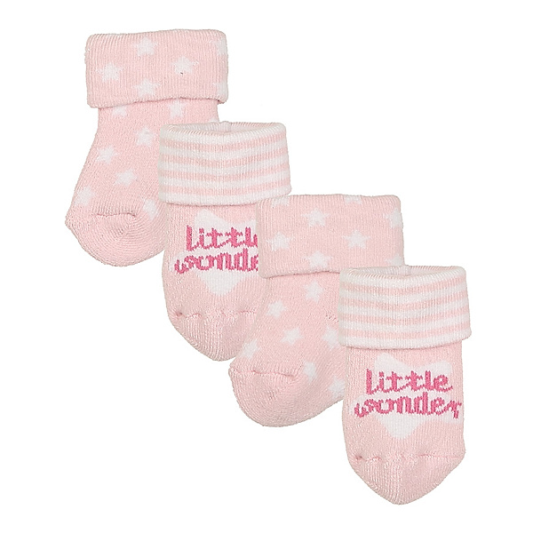 ewers Erstlings-Socken LITTLE WONDER 2er-Pack in rosa