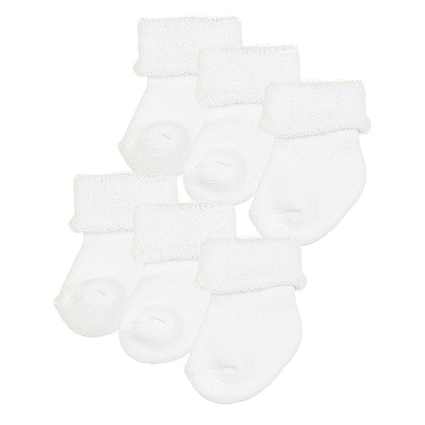 ewers Erstlings-Socken UNI mit Frottee 6er-Pack in weiß