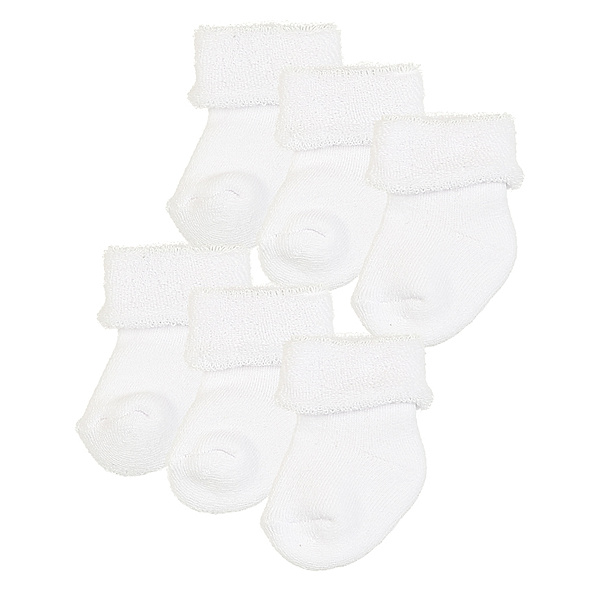ewers Erstlings-Socken UNI mit Frottee 6er-Pack in weiß