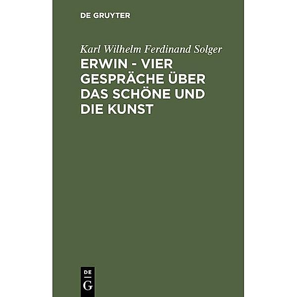 Erwin - Vier Gespräche über das Schöne und die Kunst, Karl Wilhelm Ferdinand Solger